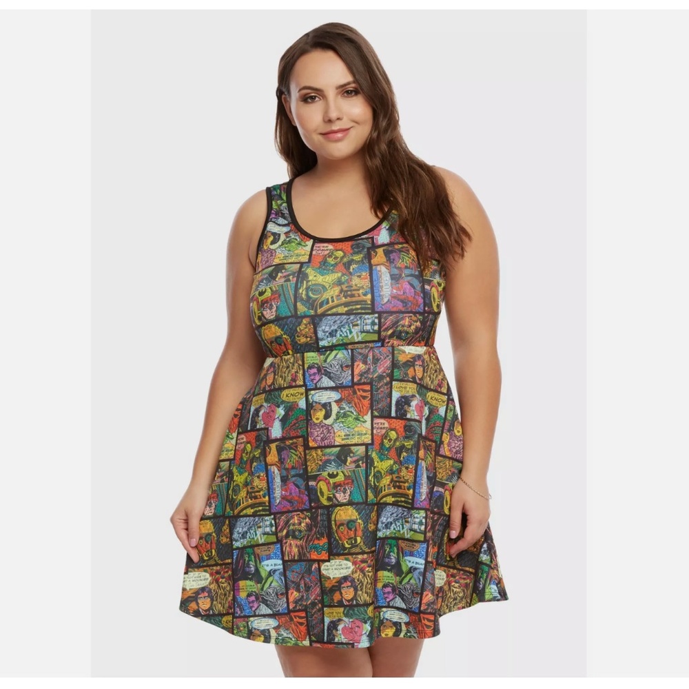 HER UNIVERSE Women Star Wars Graffiti Comic Dress XS